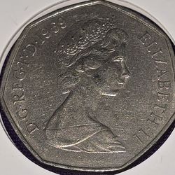 1968 Great Britain 50 New Pence Coin