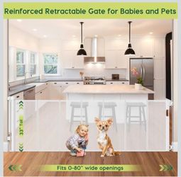 Extra Wide Retractable Gate, 80 inch wide