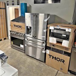 Thor Kitchen Package refrigerator Dishwasher 36 Gas Stove