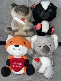 Hallmark Valentine’s Day Plush (Fox, Skunk, Pug & Koala) - EXCELLENT CONDITION