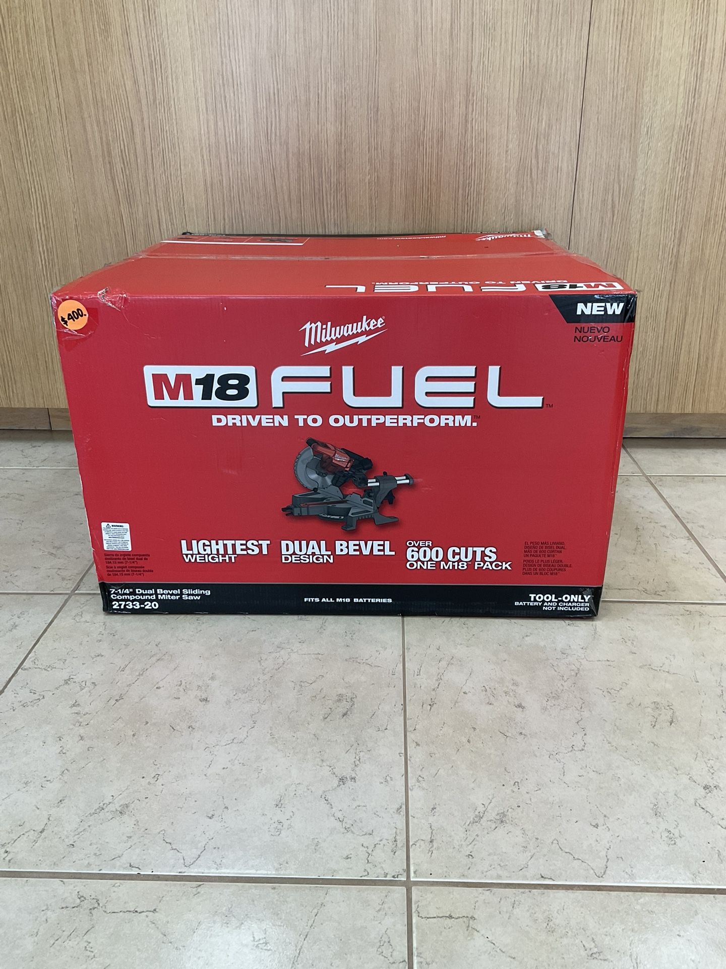 MILWAUKEE 2733-20 7-1/4” DUAL BEVEL SLIDING COMPOUND MITER SAW (TOOL ONLY).