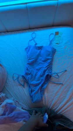 Baby blue one piece bathing suit
