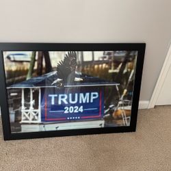 Bald Eagle Framed Trump Sign 