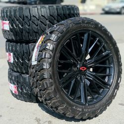 22” Chevy Silverado GMC Sierra Replica Wheels & Tires Off-Road Tahoe Yukon Escalade Suburban Rines Y