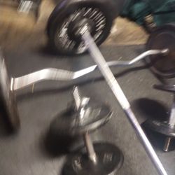 York Brand 16 Piece Portable Iron Weight Set Portable Box Has Wheels Like A Suitcase.. And Can Travel.