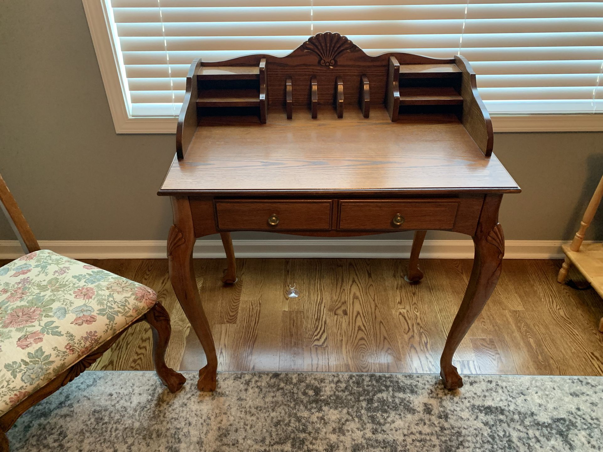 Antique Secretary With Chair