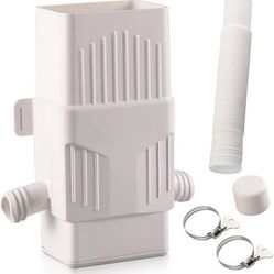 new Rainwater Collection System, Rain Barrel Diverter Kit for 2x3”and 3x4” Downspouts, with Filtration and Hose, Rain Diverter, Downspout Diverter, Wh