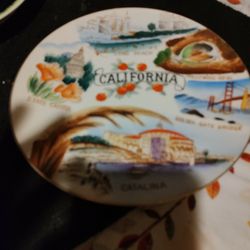 1950's Vintage California Plate Colorful Tourist Location 