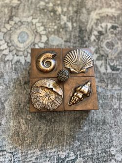 Handmade Coastal Seashell 6x6” Keepsake Box by Blindspot Mirrors