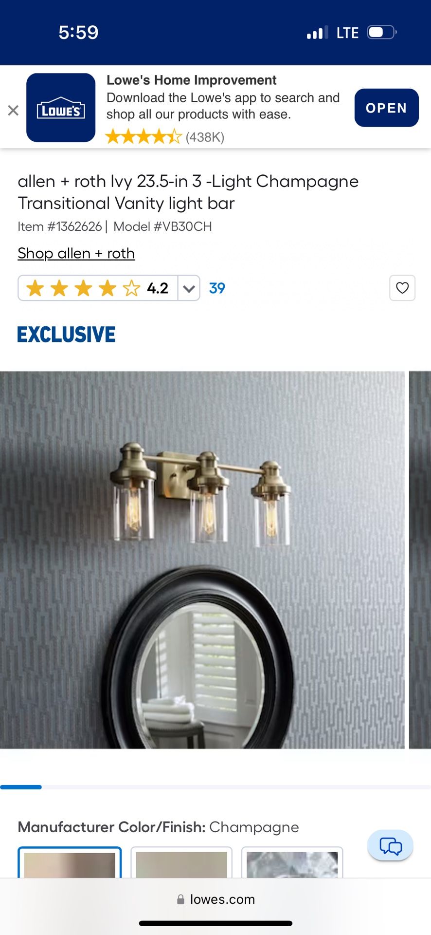 Vanity Light Fixture