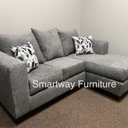 Mini Sectional New Black Velvet Or Grey Fabric 