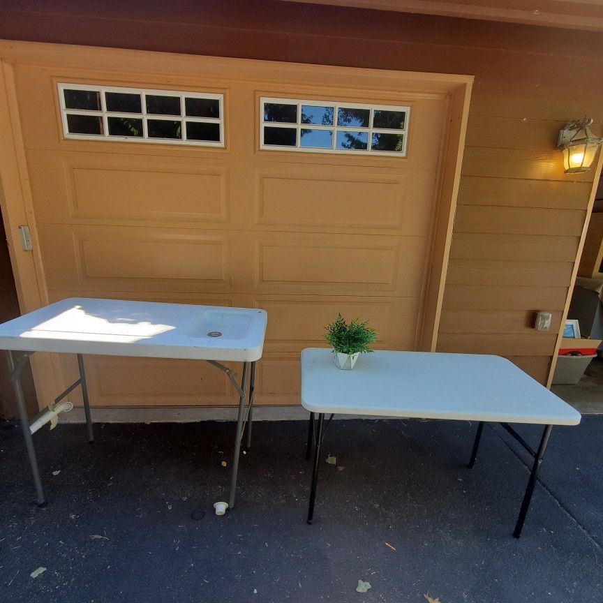 Lifetime/ Rubermad  Folding Tables/ Desk . $32 And 45 For Table With Sink 