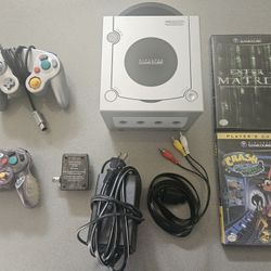 Platinum Silver Nintendo GameCube Console, Accessories, & Two Games 