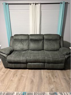 Couch w/recliners, love seat w/ rocking recliners and rocking recliner