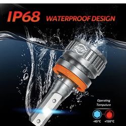 9005 H11/H8/H9 LED Headlight Bulbs, 15000 Lumens 500% Brighter LED Headlights, 6000K Cool White LED Headlights Conversion Kit, IP68 Waterproof, Pack