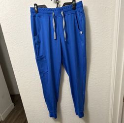Blue Jogger Scrub Pants with Cargo Pockets