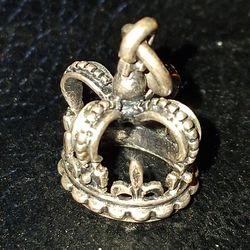 KINGS CROWN .925 Sterling Silver 3-D Charm Pendant