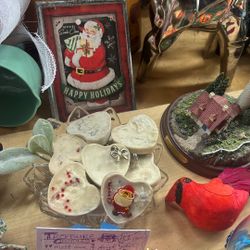 Santa Sign Metal W/ Candles 