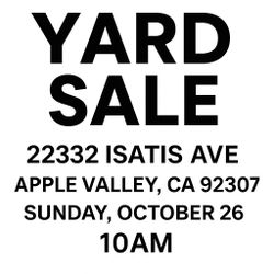 YARD SALE – SUNDAY OCTOBER 26 @ 10AM!
