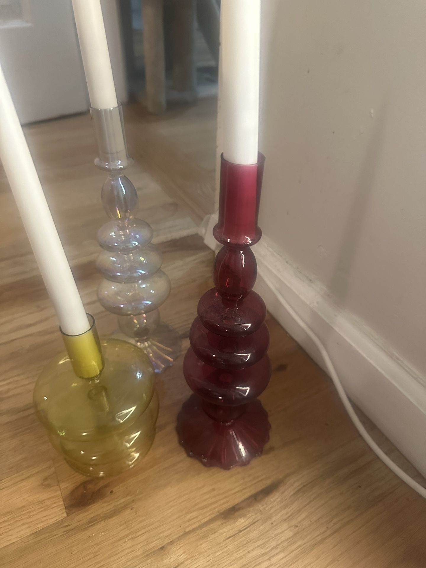 Glass Candlestick Holders