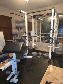 Weider Pro olc squat rack weights bench press