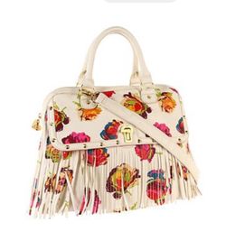 NEW w tags Hand BAG by Betsey Johnson Dome Satchel fringy floral