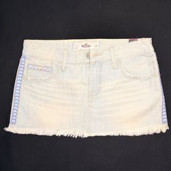 Hollister Womens Micro Mini Jean Skirt Sz1 W25 