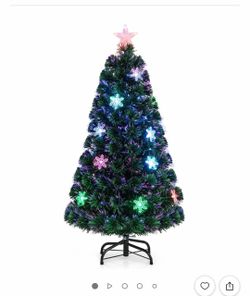 Costway 4-ft Pre-lit Artificial Christmas Tree with Multicolor LED Lights