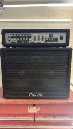 Bass amp and 2-10” cabinet.