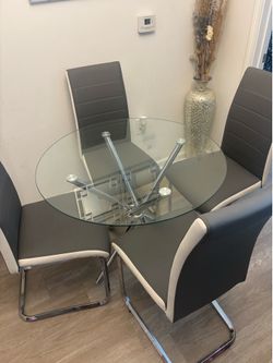 Glass table  with chairs