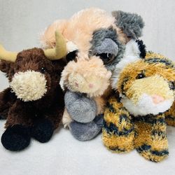 Aurora Flopsiese Friends Cute Animals Floppy Longhorn Floppy Pig Floppy Tiger