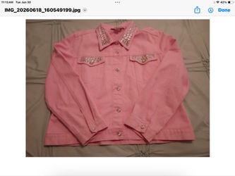 Pink Christine Alexander jacket with rhinestones size L
