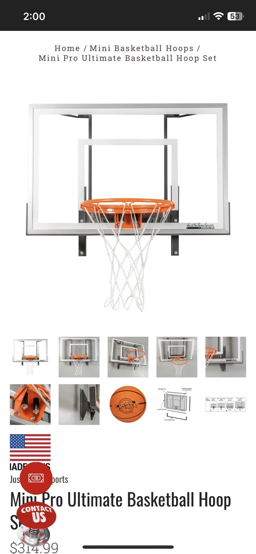 Justintymesports “Mini Pro Ultimate basketball Hoop set”