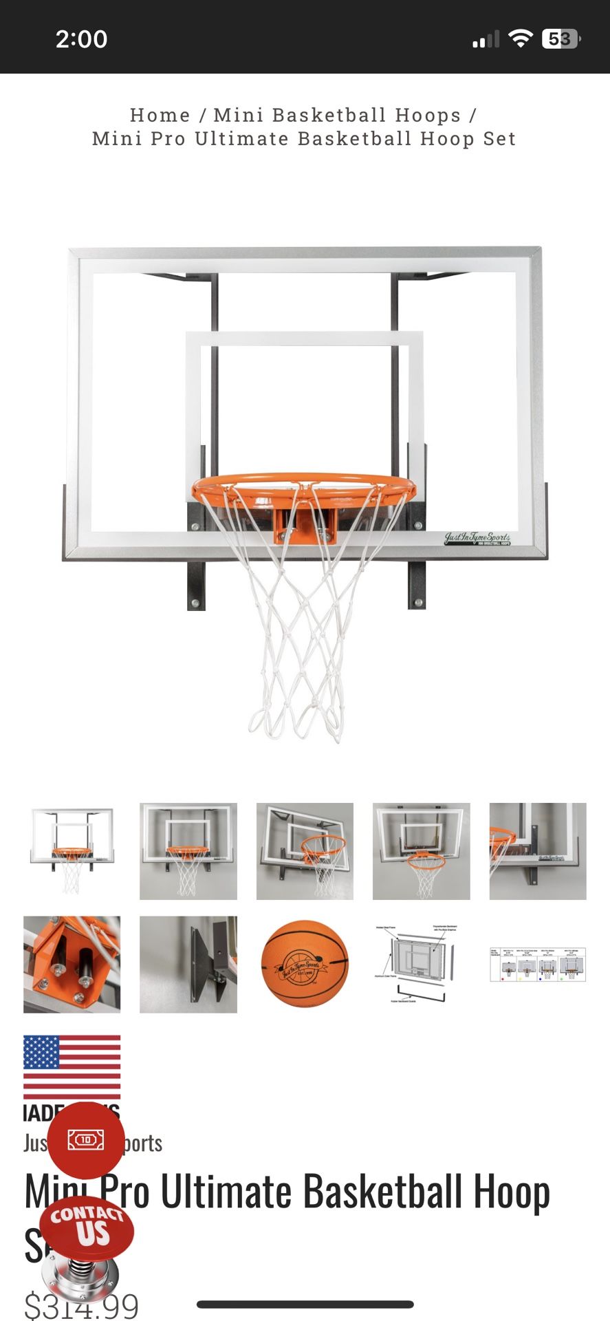 Mini Pro Ultimate Basketball Hoop Set - JustInTymeSports