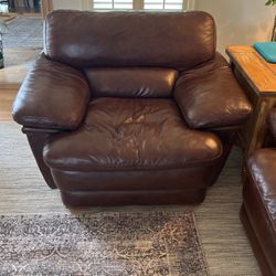 Oversized La-Z-Boy Genuine Leather Chair