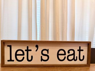 "let's eat" Wood Wall Sign