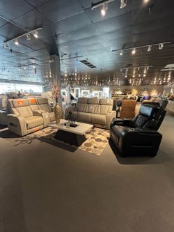 Grey Power Reclining Sofa and Loveseat