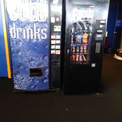 3 soda Machines and one snack machine and candy machine