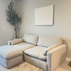 Ashley Furniture Refined Sofa with Ottoman (Color: Sand)