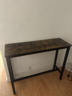 Rustic Console Table - with Black Metal Frame