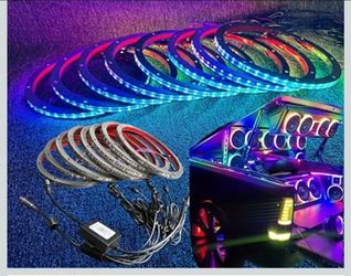 8PCS 10" RGB Chasing Speaker Rings Lights App Remote Control
Illuminated LED Coaxial Speaker Ring Lights, Made of PC Material, for Truck, Car, Boat an