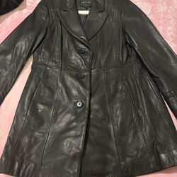 Jones New York leather button jacket