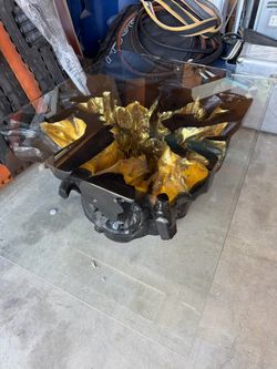 Phillips collection gold root coffee table
