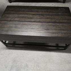 Wood Coffee Table With Lifted Top