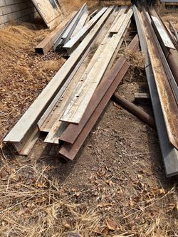 Lot of I beams and angle iron for shed 20x24