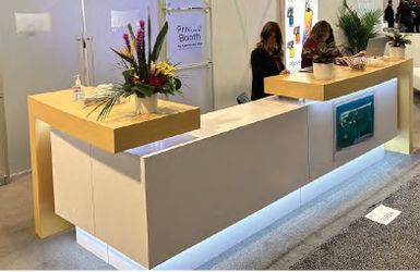 Custom Reception Desk – 11ft, LED Lit, Hotel-Quality