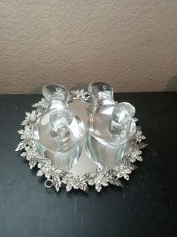 GORGEOUS Pair of Baccarat France Crystal 6" Dove Figurines
