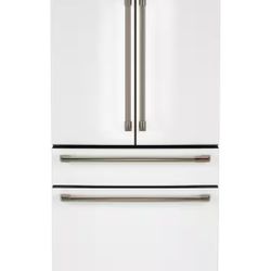 Cafe 36 in. 23.2 cu. ft. Counter-Depth 4-Door French-Door Refrigerator in Matte White w/ Dual-Dispense AutoFill Pitcher