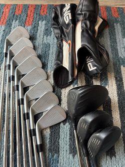 COMPLETE GOLF SET: Mizuno JPX Forged Irons, Ping G400 Woods & Hoofer Bag
