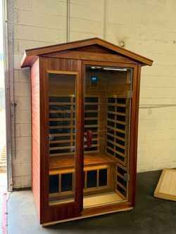 2-Person Mahogany Infrared Sauna – Like New